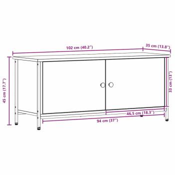 TV-Schränk 100 x 35 x 45 cm Schwarz Eichen-Optik Holzwerkstoff