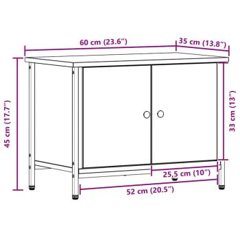 Schwarz Eiche TV-Unterschrank Schwarz Eiche Holzwerkstoff