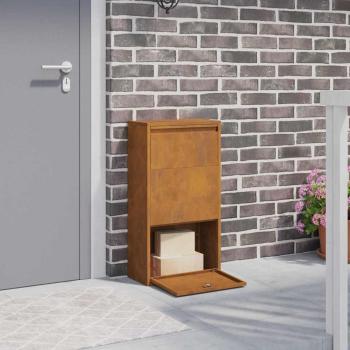 ARDEBO.de - Paketeinwurfbox 44x22x82 cm Verwitterter Stahl