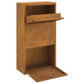 Paketeinwurfbox 44x22x82 cm Verwitterter Stahl