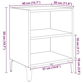 Nachttischschränke 2 St. Schwarz-Eiche 40x30x50 cm Mit Holz
