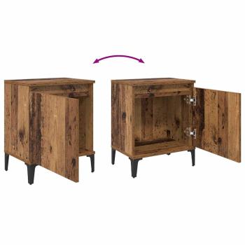 Alter Holz Nachttisch Altes Holz Massivholz, Metall 40 x 30 x 50 cm