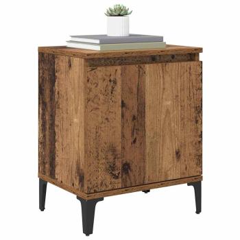 Alter Holz Nachttisch Altes Holz Massivholz, Metall 40 x 30 x 50 cm