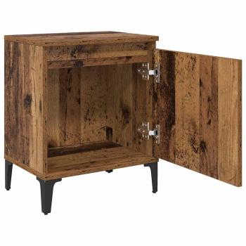 Alter Holz Nachttisch Altes Holz Massivholz, Metall 40 x 30 x 50 cm