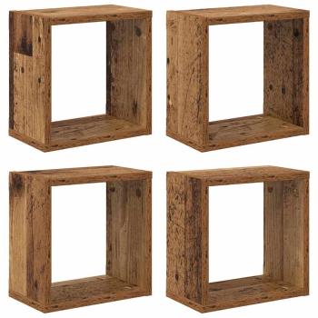 Wandregale Altes Holz Massivholz Altholz 26 x 15 x 26 cm