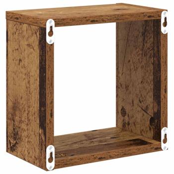 Wandregale Altes Holz Massivholz Altholz 26 x 15 x 26 cm