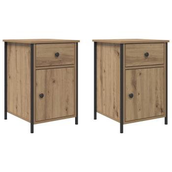 Nachttische 2 Stk Artisan Eiche 40x42x60 cm Holzwerkstoff