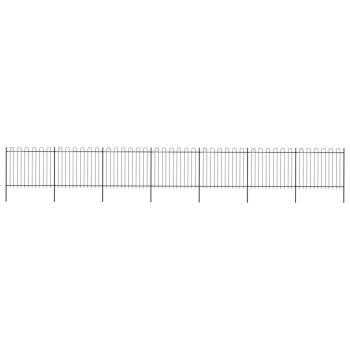 ARDEBO.de - Gartenzaun mit Bügel-Design Stahl 11,9 x 1,5 m Schwarz