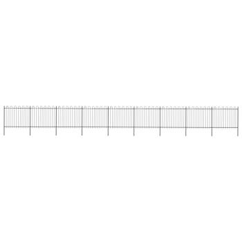 ARDEBO.de - Gartenzaun mit Bügel-Design Stahl 15,3 x 1,5 m Schwarz