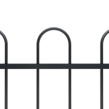 Gartenzaun mit Bügel-Design Stahl 15,3 x 1,5 m Schwarz