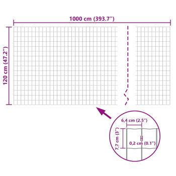 Eurozaun Stahl 10 x 1,2 m Grau