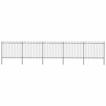 ARDEBO.de - Gartenzaun mit Bügel-Design Stahl 8,5 x 1,5 m Schwarz