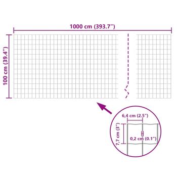 Eurozaun Stahl 10 x 1 m Grau