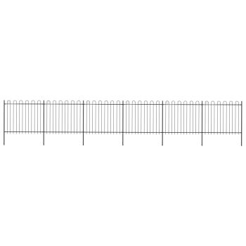 ARDEBO.de - Gartenzaun mit Bügel-Design Stahl 10,2 x 1,5 m Schwarz