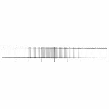 ARDEBO.de - Gartenzaun mit Bügel-Design Stahl 13,6 x 1,5 m Schwarz