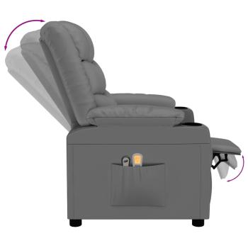 Massagesessel Elektrisch Grau Kunstleder
