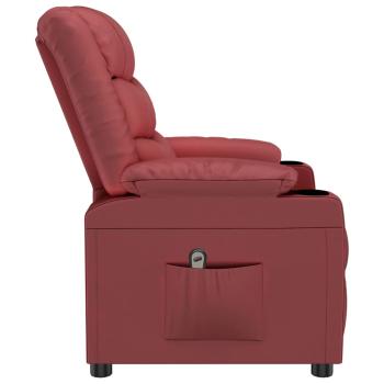 Relaxsessel Elektrisch Weinrot Kunstleder