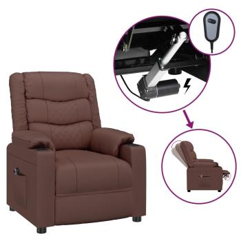 Elektrischer Relaxsessel Braun Kunstleder