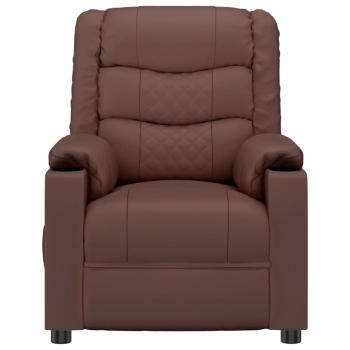 Elektrischer Relaxsessel Braun Kunstleder