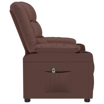 Elektrischer Relaxsessel Braun Kunstleder