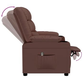 Elektrischer Relaxsessel Braun Kunstleder