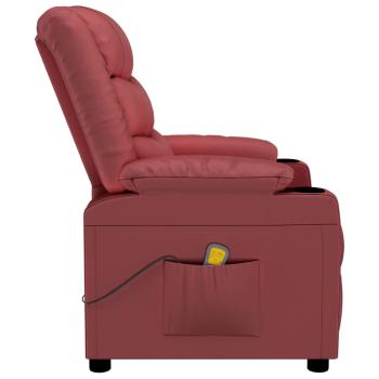 Massagesessel Weinrot Kunstleder