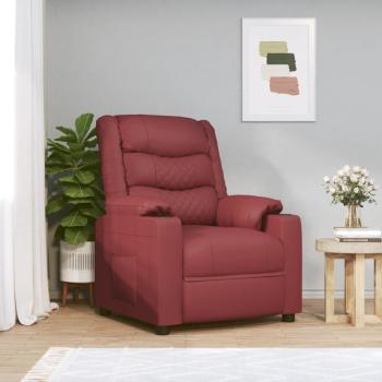 ARDEBO.de - Massagesessel Elektrisch Weinrot Kunstleder