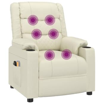 Massagesessel Elektrisch Creme Kunstleder