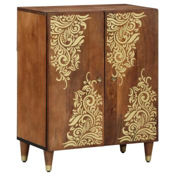 3-teiliges Badezimmermöbel Set aus massivem, grobem Mangoholz, Sideboard 60x33x75 cm aus massivem Mangoholz