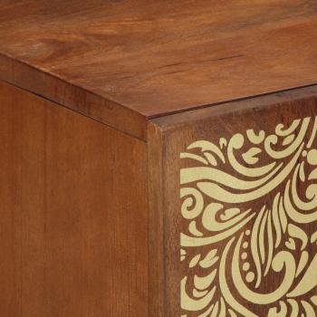 2-teiliges Badmöbel Set aus massivem Mangoholz, Badschrank 62x33x58 cm aus massivem Mangoholz, Badezimmerspiegel 50x70x3 cm aus massivem Mangoholz