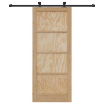 Schiebetür mit Hardware-Set 83x202 cm Massivholzkiefer, Innentür 'ORKDAL'83x202x4 cm Massivholzkiefer
