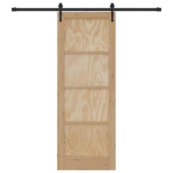 Schiebetür mit Beschlägen Set 78x211 cm Kiefernholz, Innentür 'ORKDAL'78x211x4 cm Kiefernholz