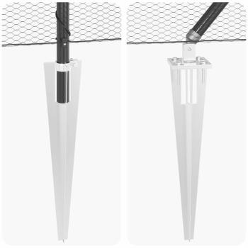 Sechseckzaun Grau 0.6x10 m Stahl, Zaunpfosten mit Spitze 7 Stk Ø32 mm 80 cm Verzinkter Stahl