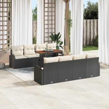 ARDEBO.de - Garten-Sofa-Set 9 stk. Schwarz Poly Rattan