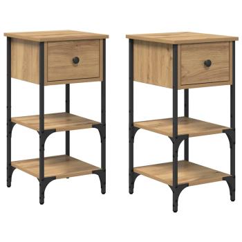 Nachttisch 2 Stk. Braun 33,5 x 36 x 70 cm Holzwerkstoff