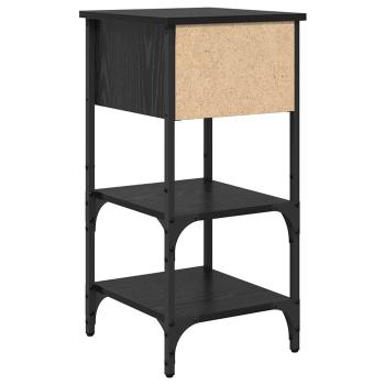 Nachttisch Schwarz Eiche 34x36x70 cm Engineered Wood