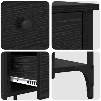Nachttisch Schwarz Eiche 34x36x70 cm Engineered Wood