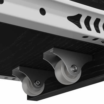 Schmaler Badezimmerschrank mit Rollen Schwarzes Eichen-Laminat