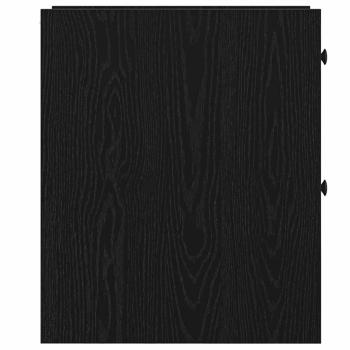 Schmaler Badezimmerschrank mit Rollen Schwarzes Eichen-Laminat