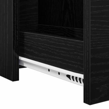 Schmaler Badezimmerschrank mit Rollen Schwarzes Eichen-Laminat