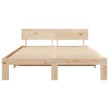 Bettgestell mit Kopfteil 160x200 cm Massivholz Kiefer
