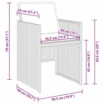 5-teiliges Garten-Esszimmer Set mit Kissen Grau Poly Rattan, Gartentisch Schwarz 80x80x73 cm Tempered Glass