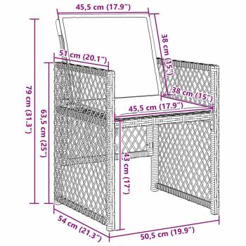 Garten Essgruppe 5 Stk. Schwarz Poly-Rattan