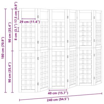 Außenbereich Privatsphäre Bildschirm 6 Panels imprägniertes Holz-Kiefer, Außenbereich Bildschirm 120x180 cm imprägniertes Holz-Kiefer