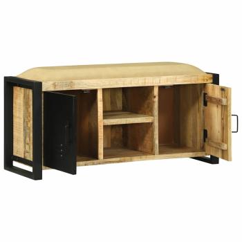 Bankschrank 100x35x50 cm Massivholz Grobes Mangoholz