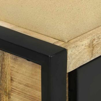 Bankschrank 100x35x50 cm Massivholz Grobes Mangoholz