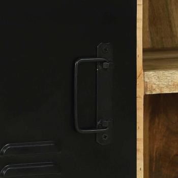 Bankschrank 100x35x50 cm Massivholz Grobes Mangoholz