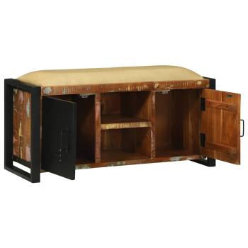 Bankschrank Mehrfarbig 100x35x50 cm Massivholz Wiederverwertet