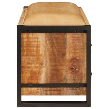 Stauraumbank mit Canvas 80x35x40 cm Massivholz Mango