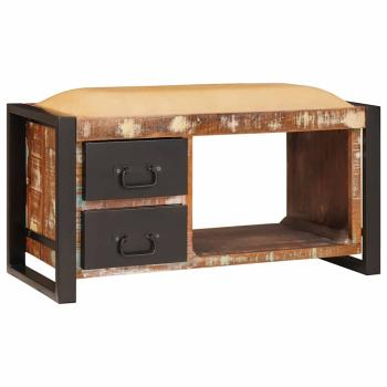ARDEBO.de - Aufbewahrungsbank Bunt 80x35x40 cm Massivholz Recyceltes Holz